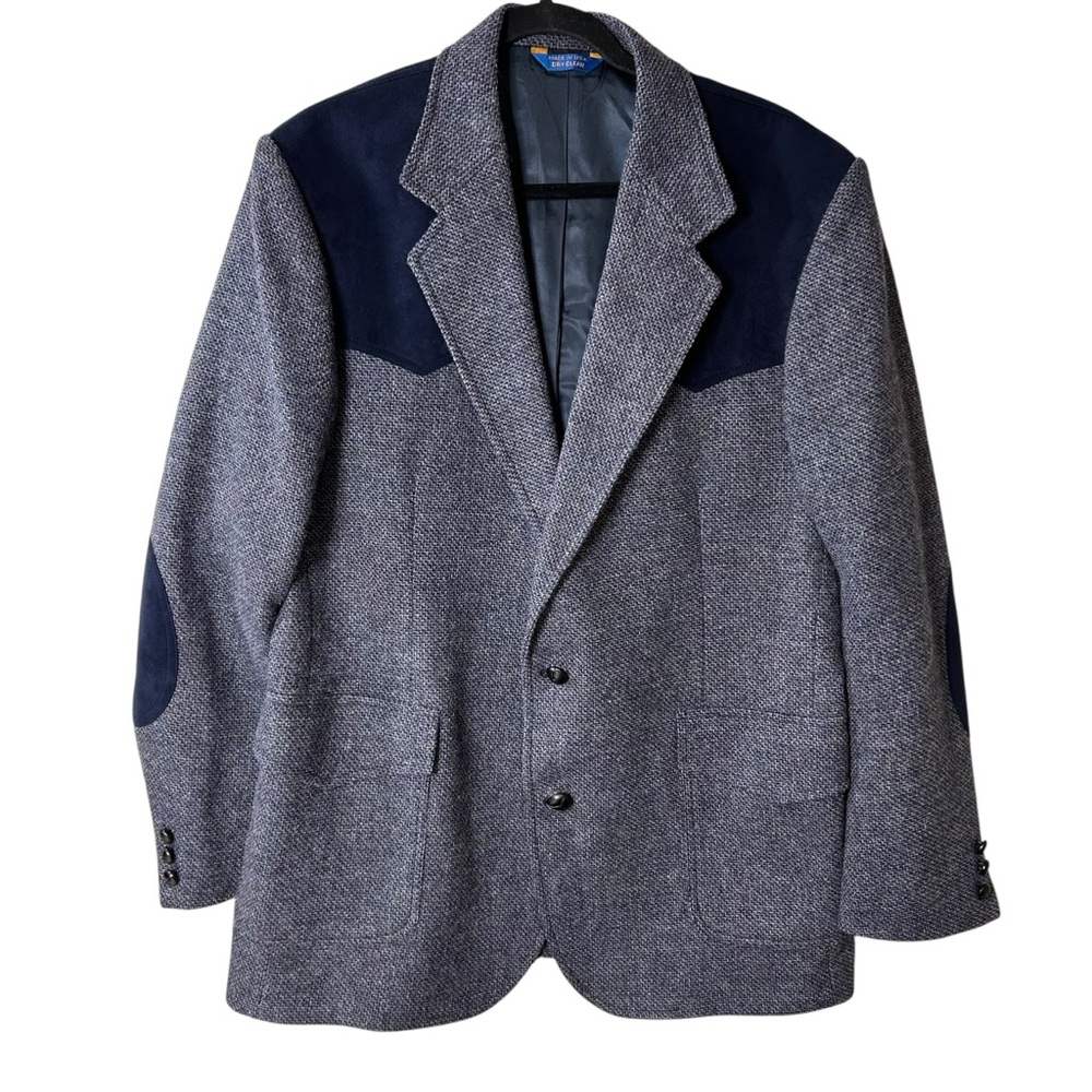 PENDLETON | Vintage Men’s Western Core‎ Harris Tweed Blazer - Navy - Sz 44L